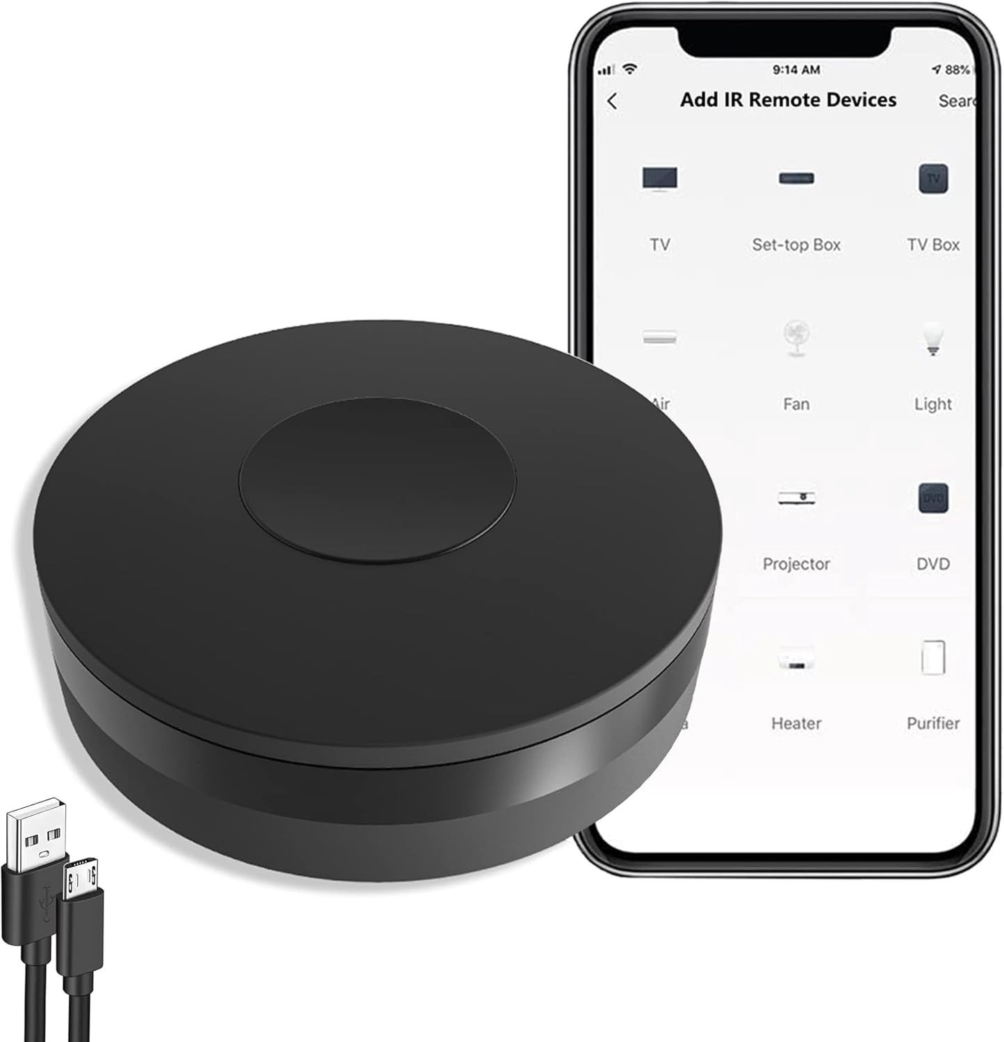 Slimme IR Universele Afstandsbediening voor Smart Home - Bedien TV, DVD, Airco en Meer met Alexa en Google Home, Compatibel met Diverse Apparaten