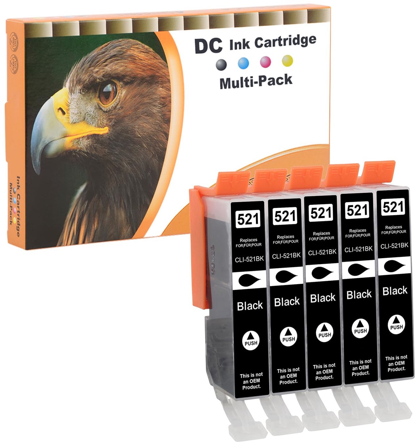 Set van 5 Zwarte Printercartridges Compatibel met Canon