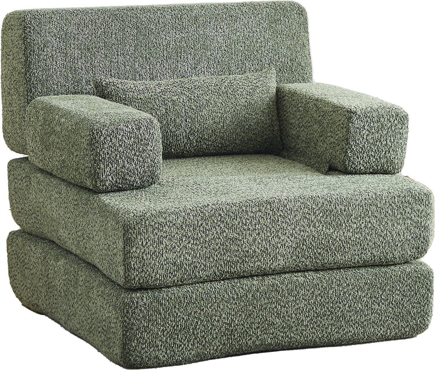 REDOM Eenpersoons slaapbank 90x90x80 cm - Opvouwbaar en modulair - Chenille - Groen