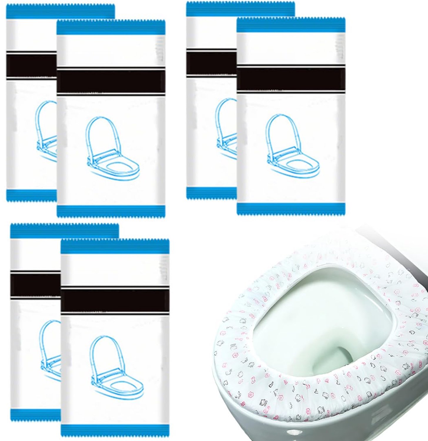 Set van 20 Wegwerp Toiletbril Covers, Dubbelzijdig en Hygiënisch