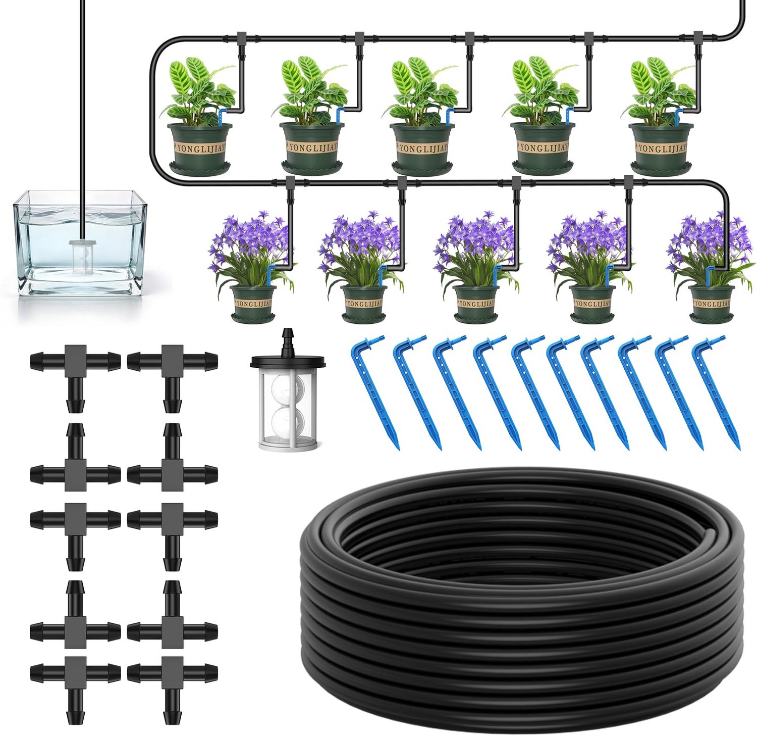 Automatisch Druppelirrigatiesysteem met 10m Slang en 10 Druppelaars