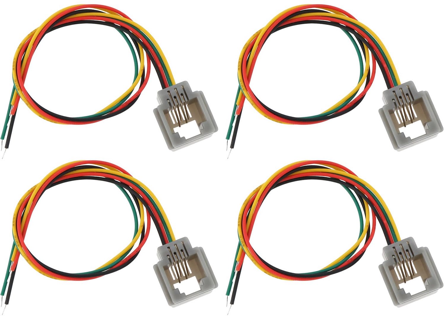 Telefoonkabel 20 cm - 4x 6P4C RJ11/RJ12 - Compatibel met telefoons/faxapparaten - Korte afstandsverbinding - Geschikt voor intercom/deurbel