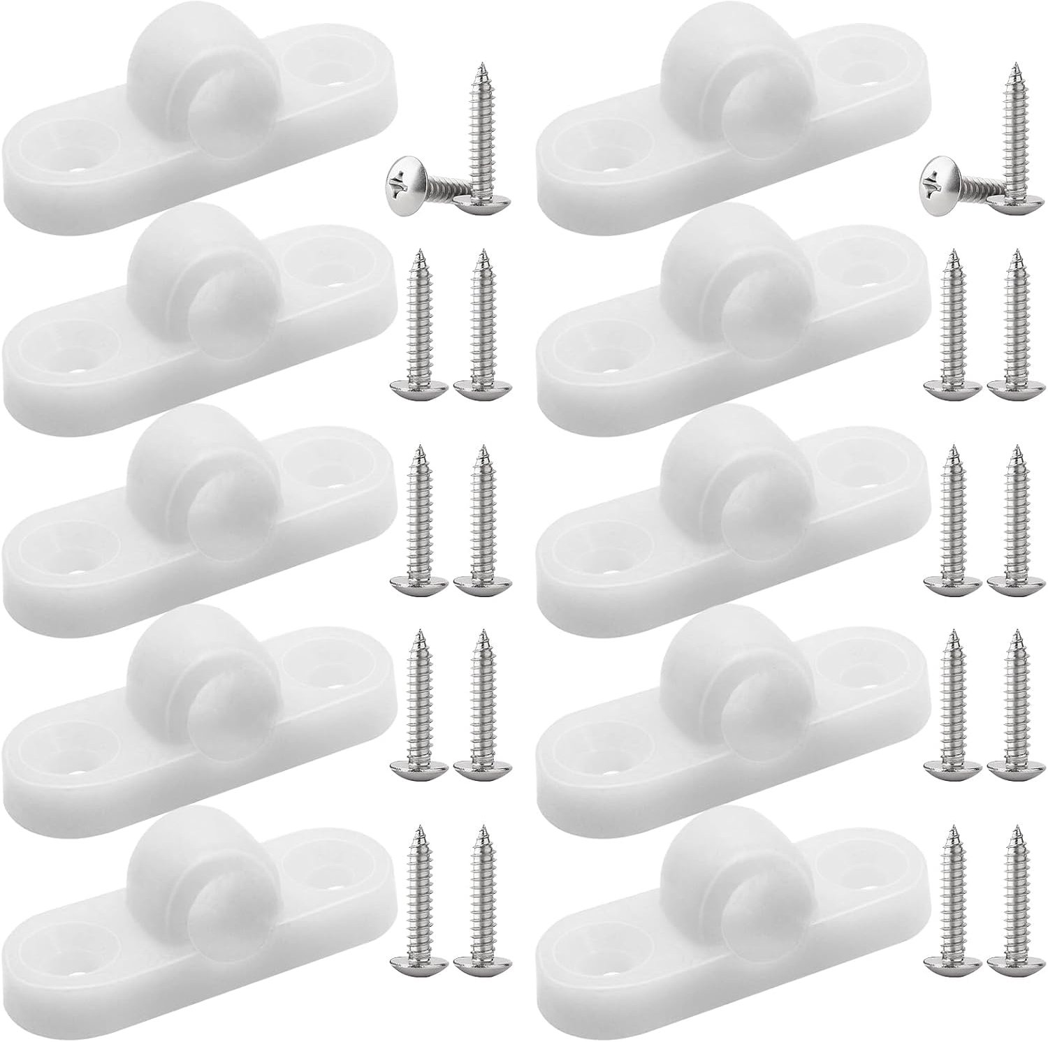 PP Plastic Wandogen met 20 Schroeven, Set van 10