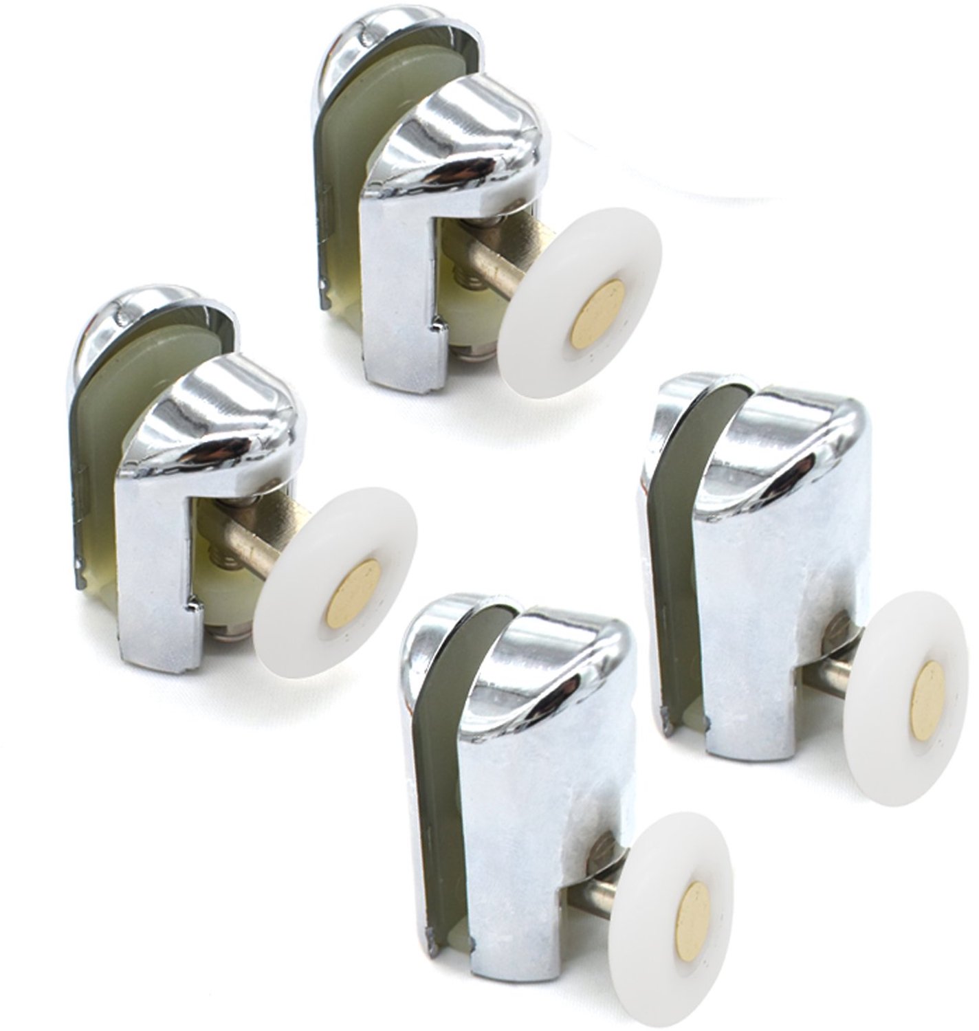 Douchedeurrollen Verchroomd - 4 Stuks