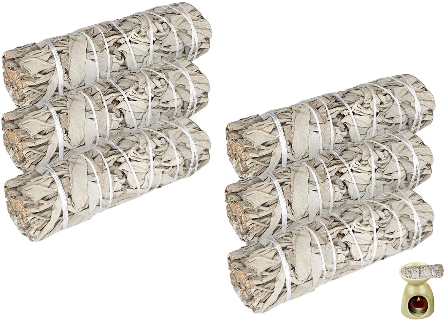 6 Stuks Witte Salie Bundels voor Spirituele Rituelen