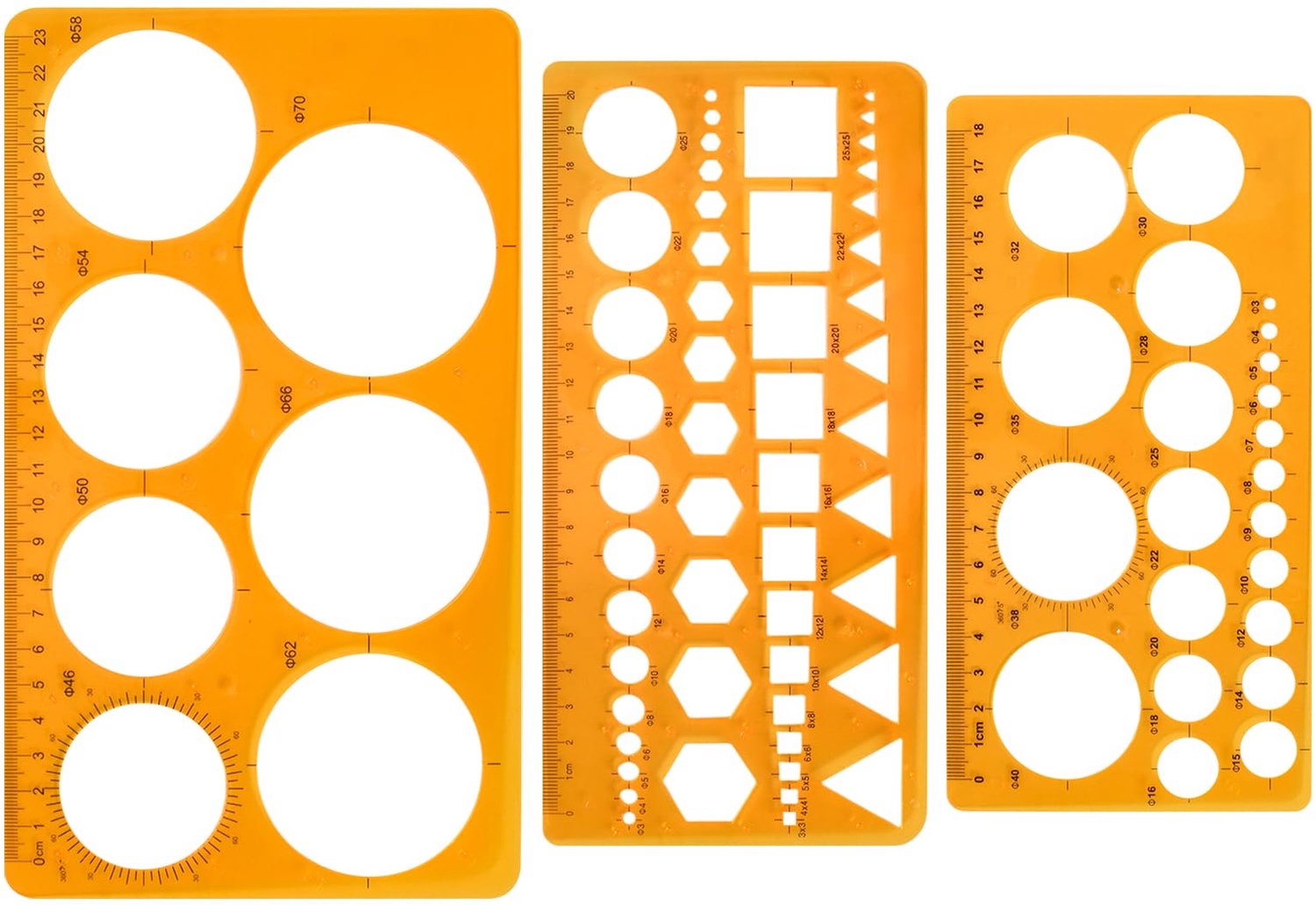 Set van 3 Ronde Sjablonen voor Schilderen en Tekenen