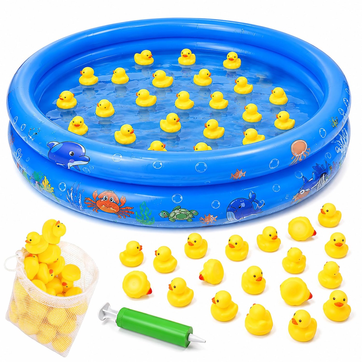 Set van 25 Mini Opblaasbare Kinderbadjes met Piepende Eenden