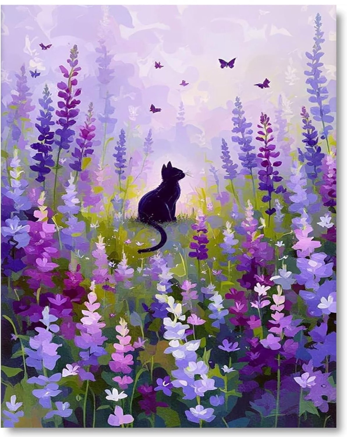 Schilderen op Nummer Volwassenen Zwarte Kat 40 x 50 cm