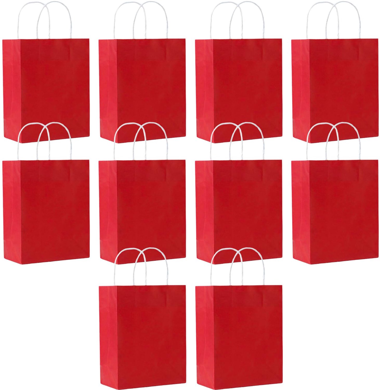 Set van 10 Papieren Zakjes met Handgrepen voor Cadeaus en Feesten