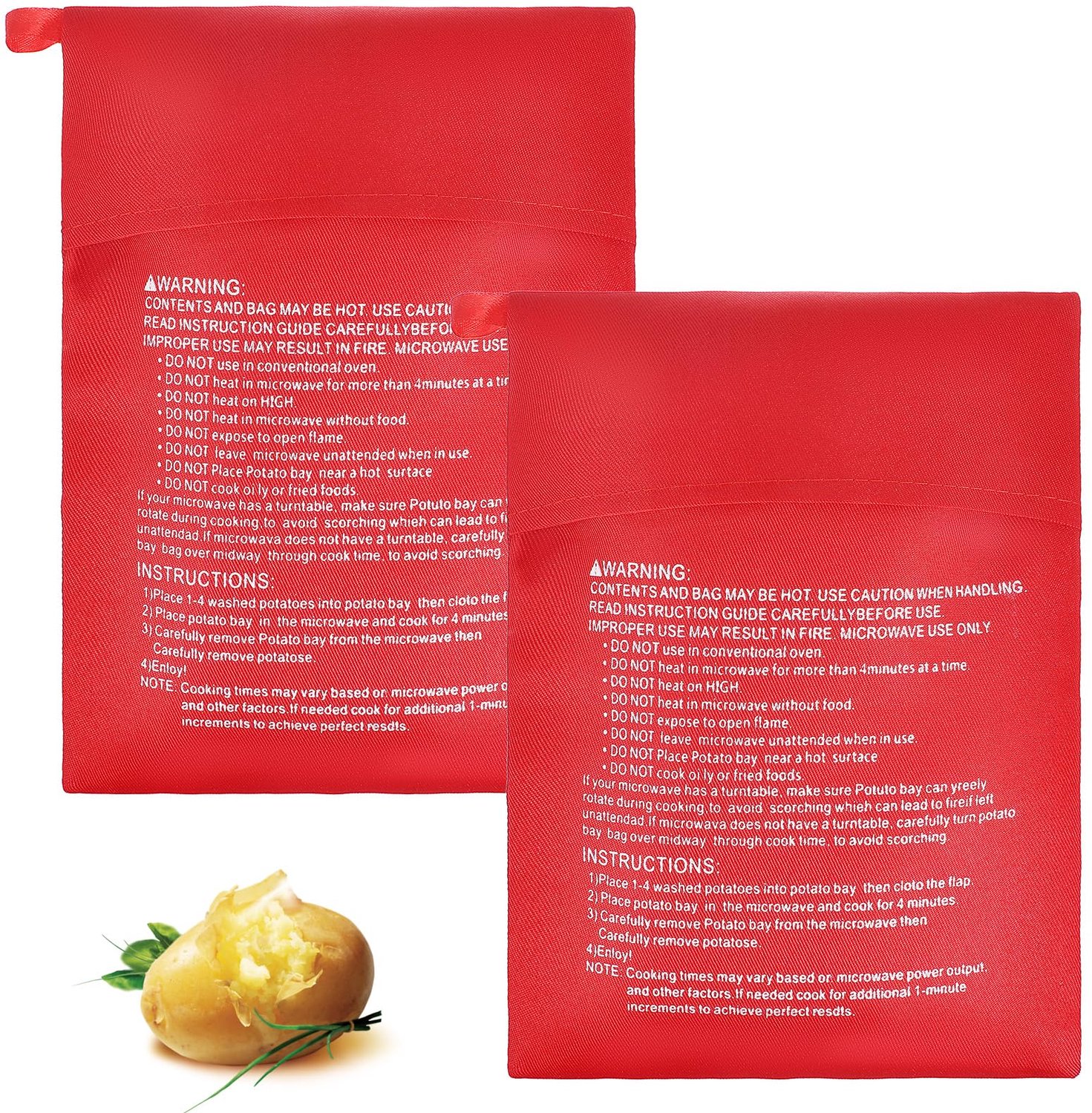 Set van 2 Herbruikbare Aardappelzakken voor de Magnetron