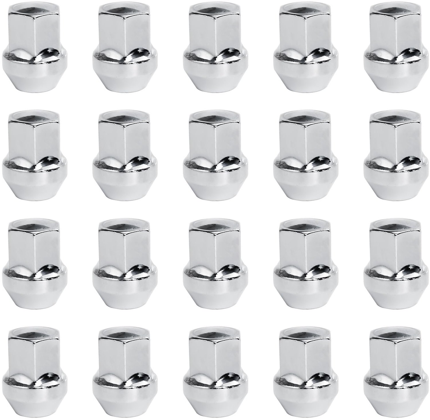 20 Stuks M14x1,5 Radmoeren 60° Conisch 19mm Zilver