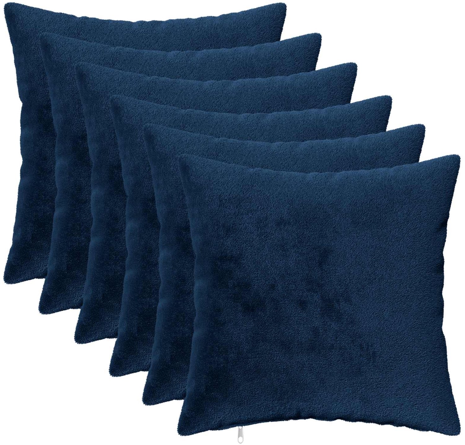 vidaXL Dekenkussen - 6 - st - HEERLEN - Marineblauw - 50 - x - 50 - cm - Flanel