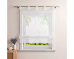 Heichkell Vouwgordijn met Lussen - Transparant Modern Roman Blind 100x140cm