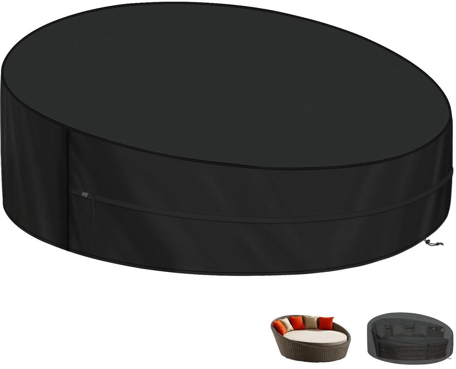Waterdichte Rieten Daybed Cover 250x90/50cm met Trekkoord