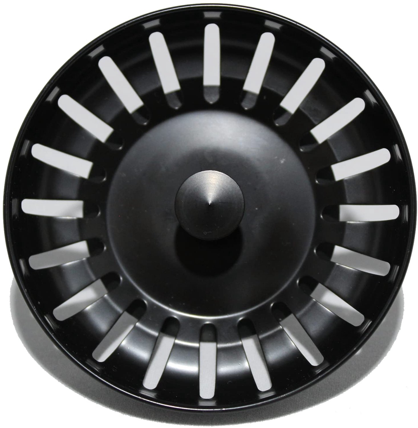 Afvoerplug Keuken - 82mm Zwart met Strainer
