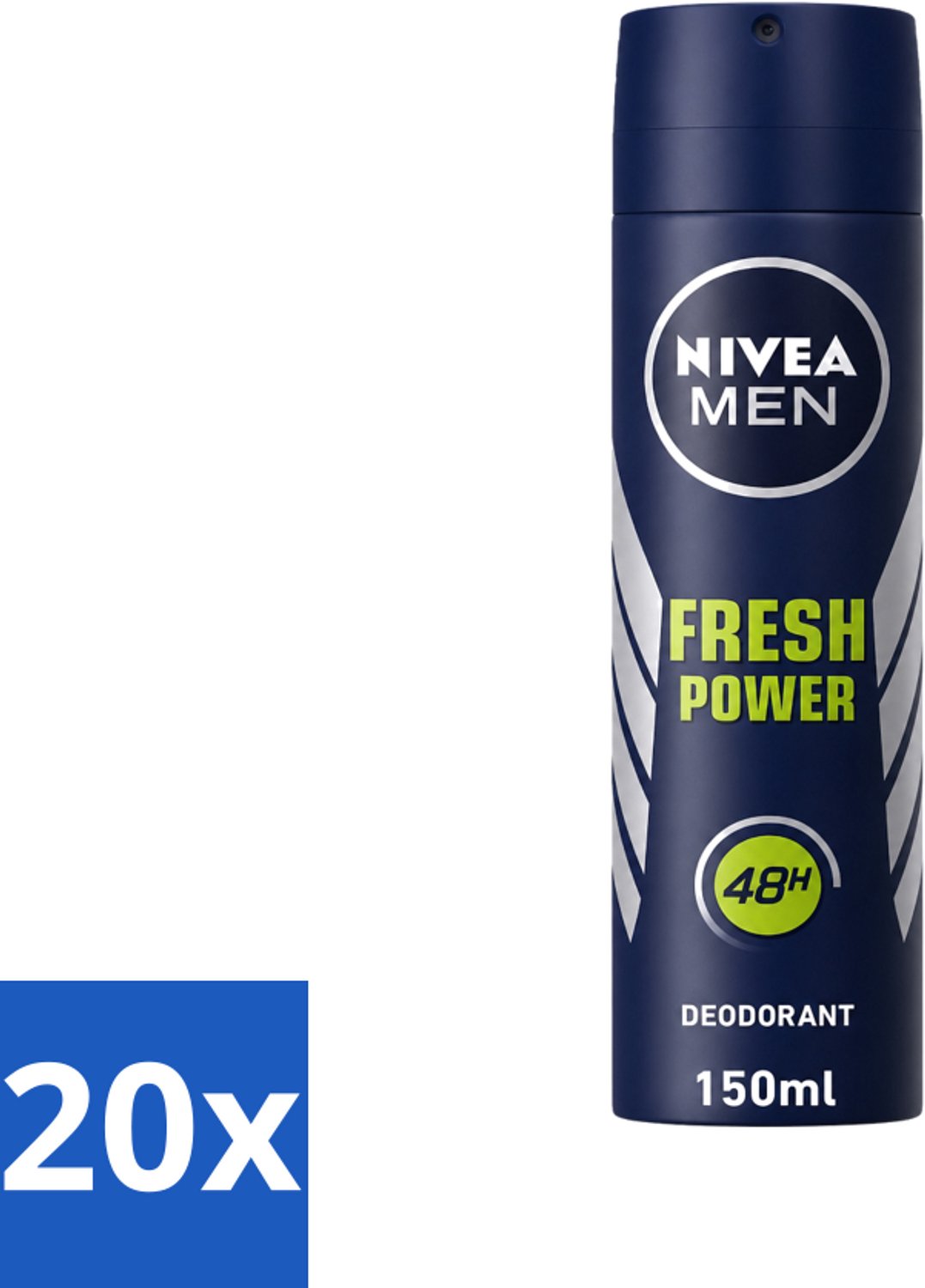20 x Nivea - Men - Deodorant - Spray - Fresh Power - 48 Uur Lang Werkend - 150 ml - Voordeelverpakking - 20 stuks