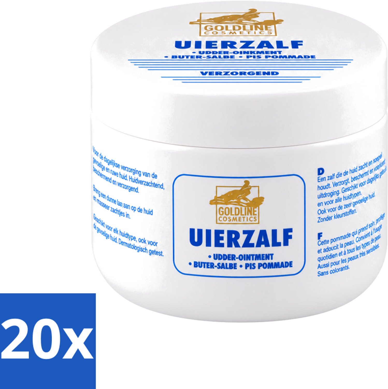 20 x Goldline - Uierzalf - Bodycrème - Beschermend - 250 ml - Voordeelverpakking - 20 stuks