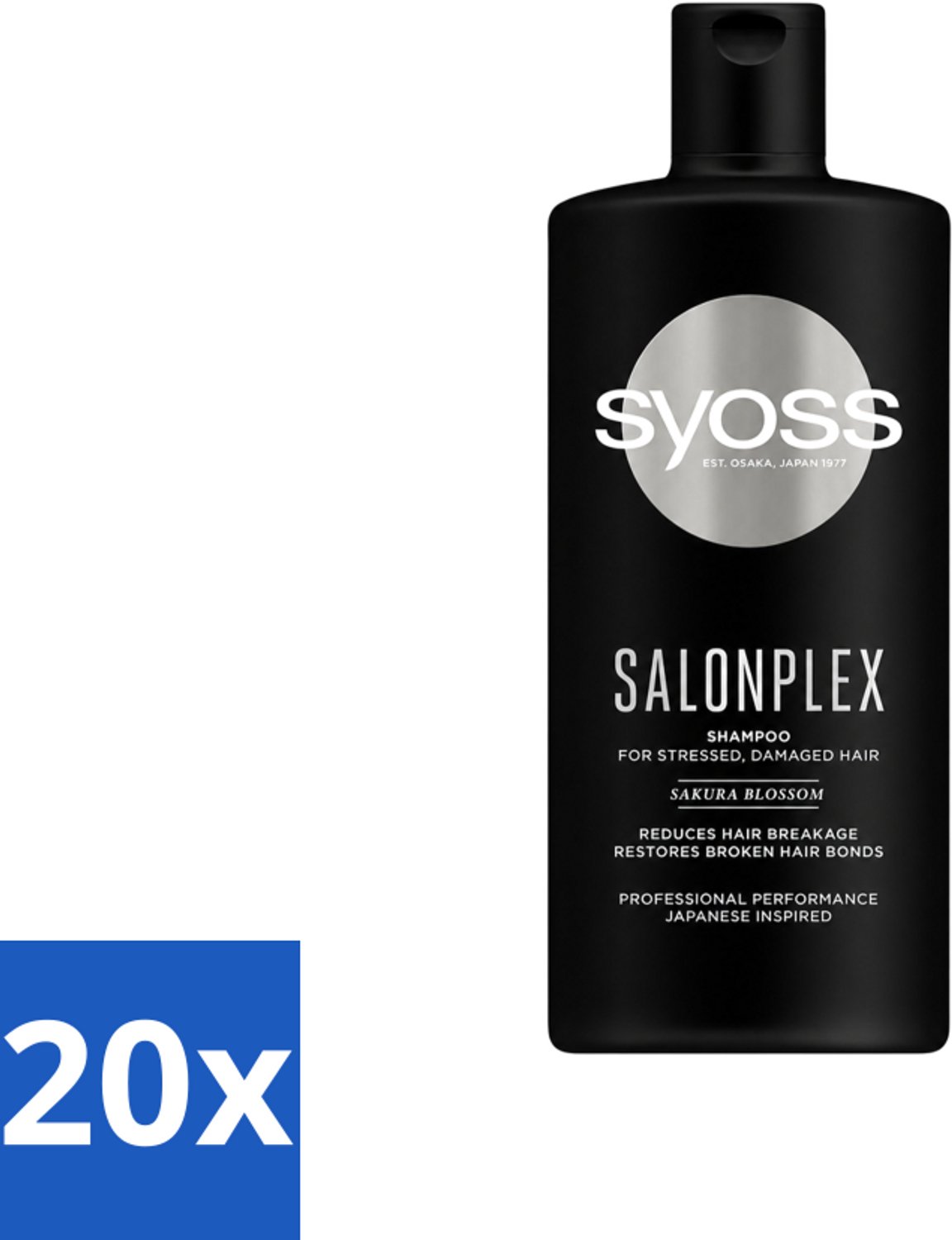 20 x Syoss Salonplex Shampoo - Shampoo - Bescherming - 440 ml - Voordeelverpakking - 20 stuks