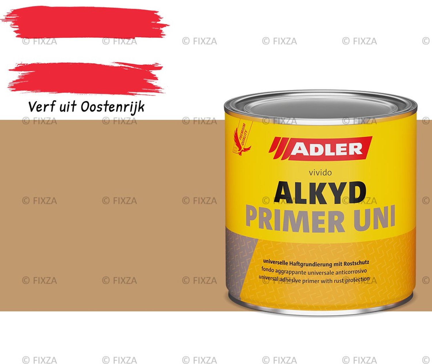 ADLER Alkyd Primer Uni – oker – 375 ml – 1K Hechtprimer & Roestwerende Metaalgrondverf voor IJzer, Staal, Zink, Aluminium & Kunststoffen – Sneldrogend – Binnen/Buiten