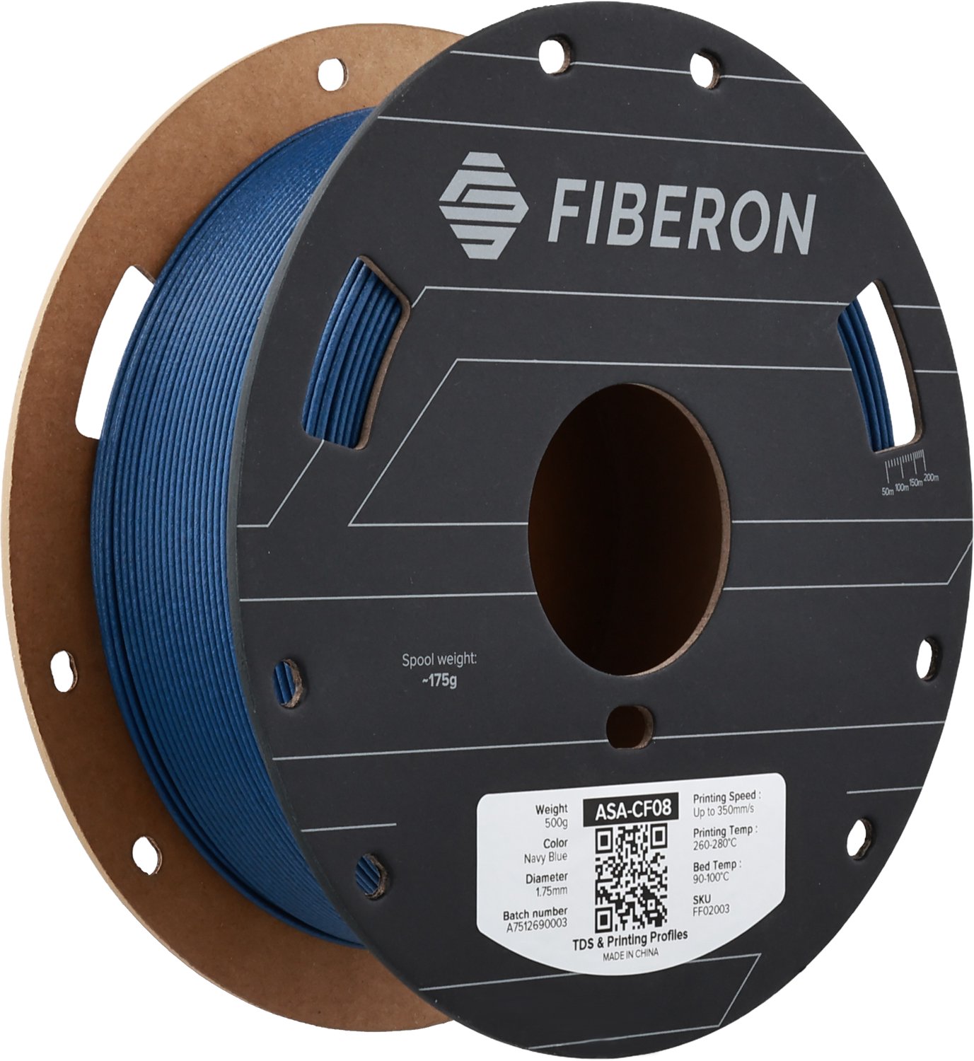 Polymaker Fiberon ASA-CF08 Marine Blauw 3D filament 1.75 mm, 500gr