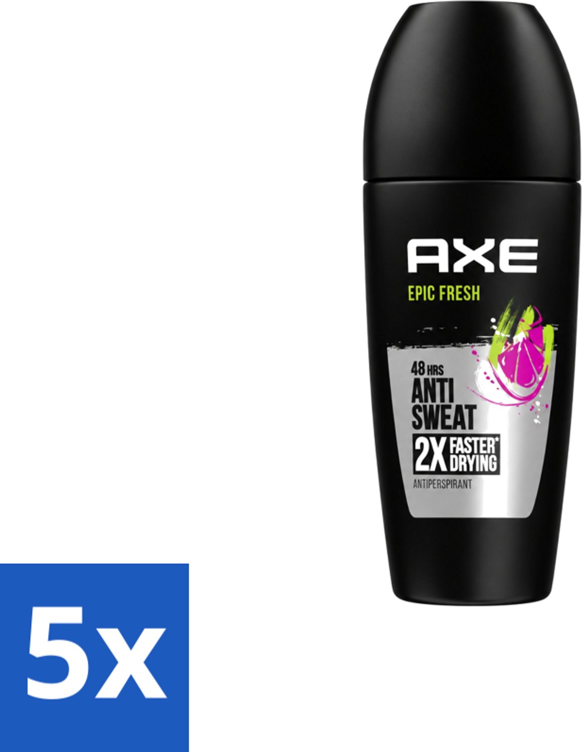 5 x Axe – Deodorant Roller – Epic Fresh – 50 ml - Voordeelverpakking - 5 stuks