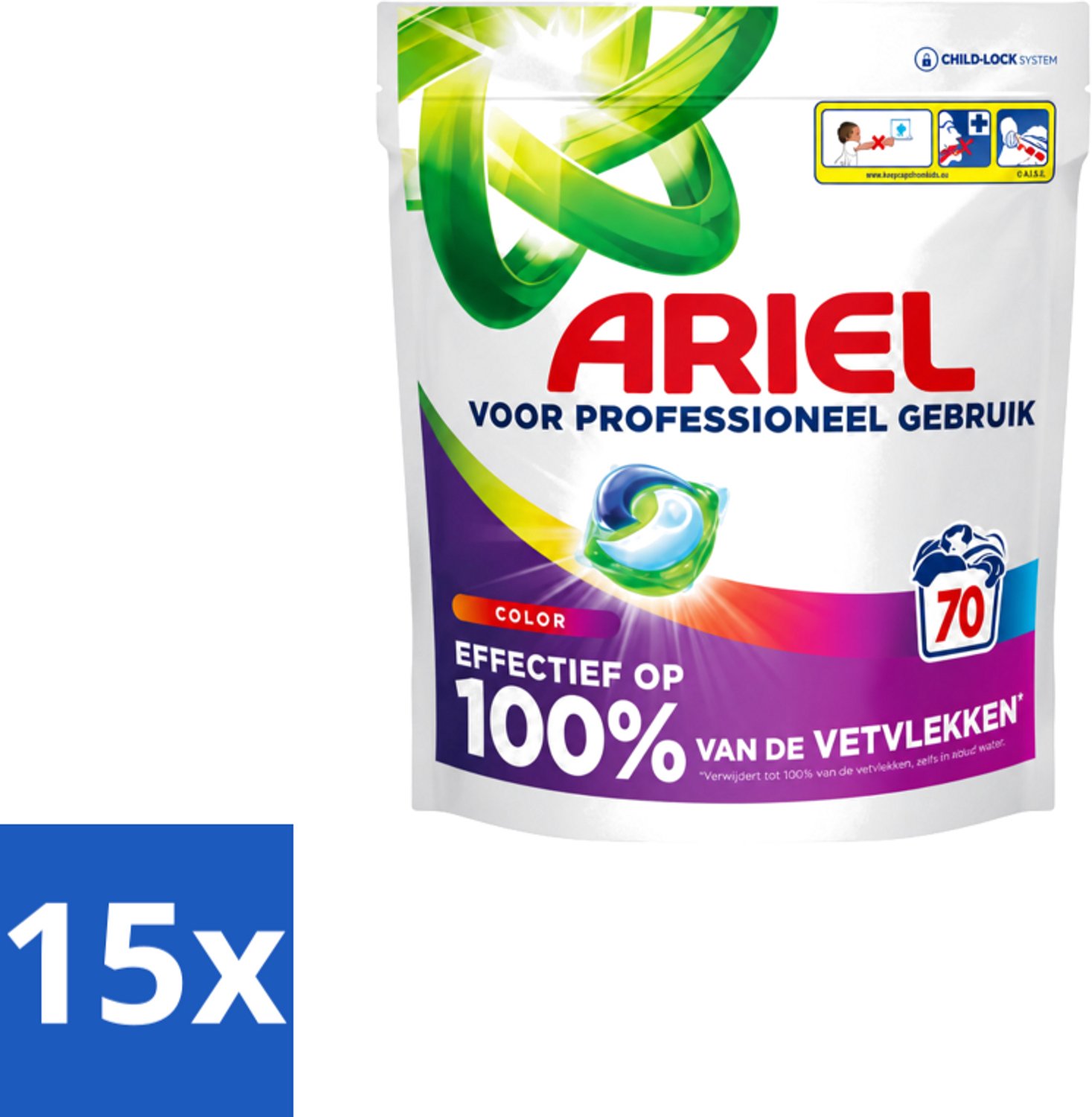 15 x Ariel – Wasmiddel Pods – All-in-1 Color – Kleurbehoud – 70 wasbeurten - Voordeelverpakking - 15 stuks