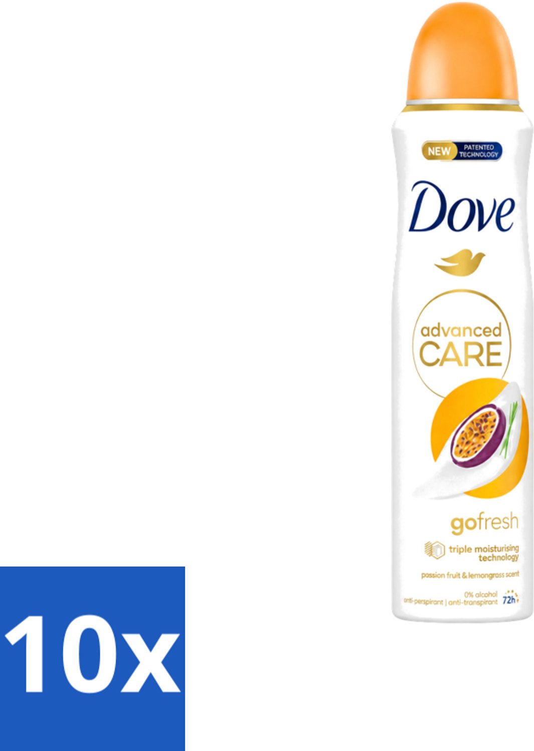 10 x Dove – Deodorant Spray – Passion Fruit – 250 ml - Voordeelverpakking - 10 stuks