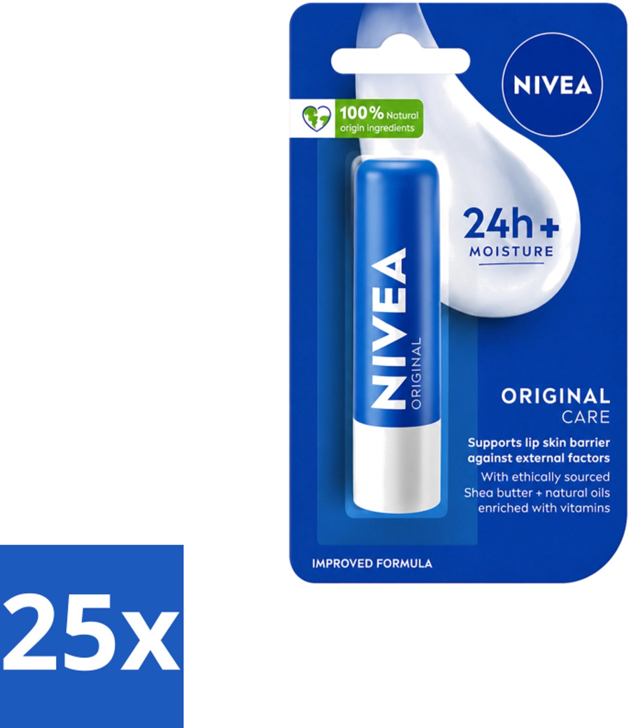 25 x Nivea – Lippenbalsem – Original - Voordeelverpakking - 25 stuks