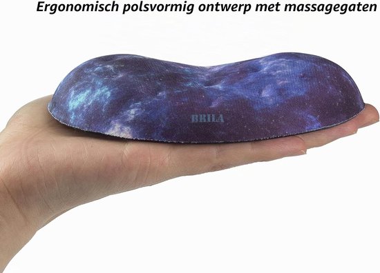 Ergonomische Geheugenfoam Polssteun voor Computer en Laptop, Ideaal voor Kantoorwerk en PC Games, Verlicht Polspijn met Massagegaten — afbeelding 3