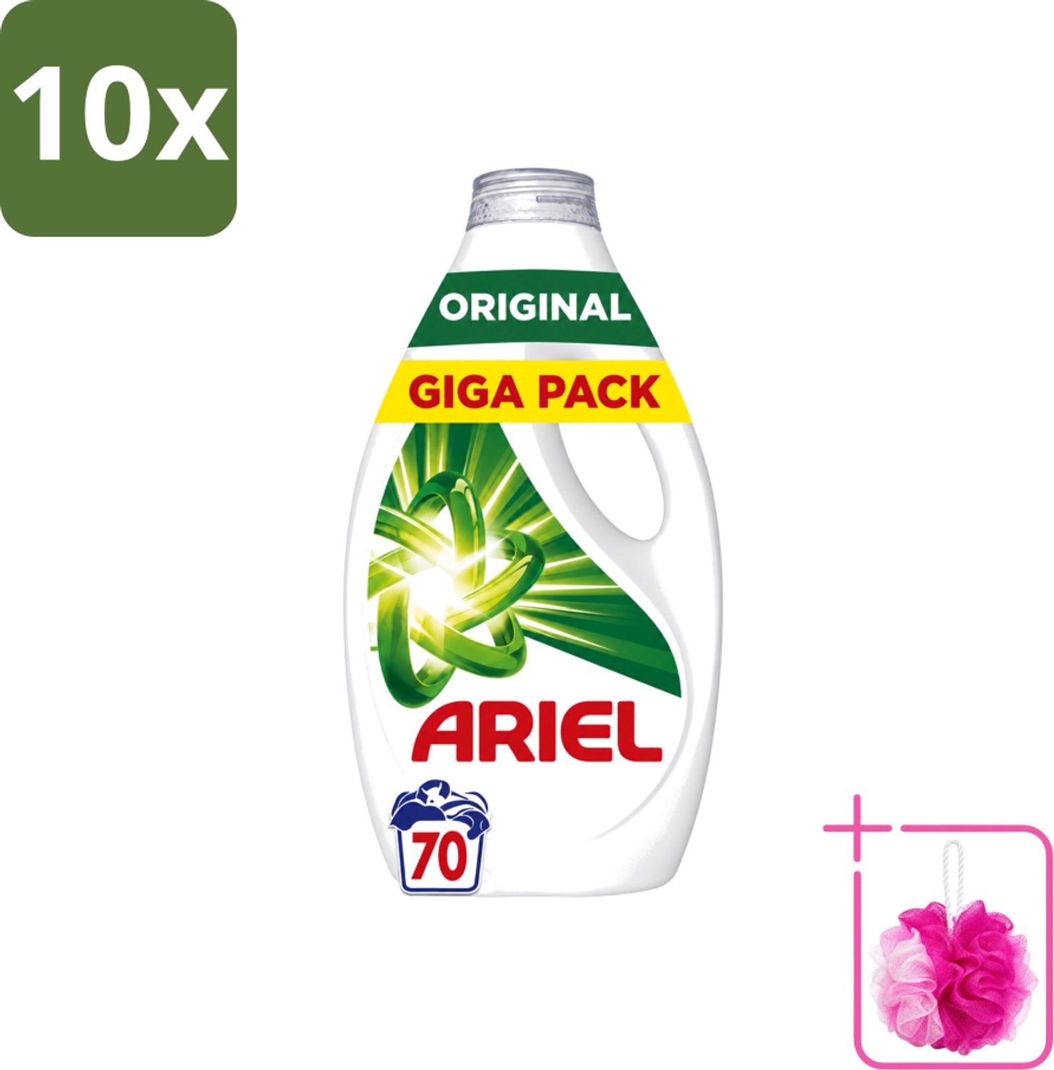 10 x Ariel – Vloeibaar Wasmiddel – Original – 3150 ml – 70 wasbeurten - Bulkverpakking - Vloeibaar wasmiddel - Douchemop - Vlekverwijdering