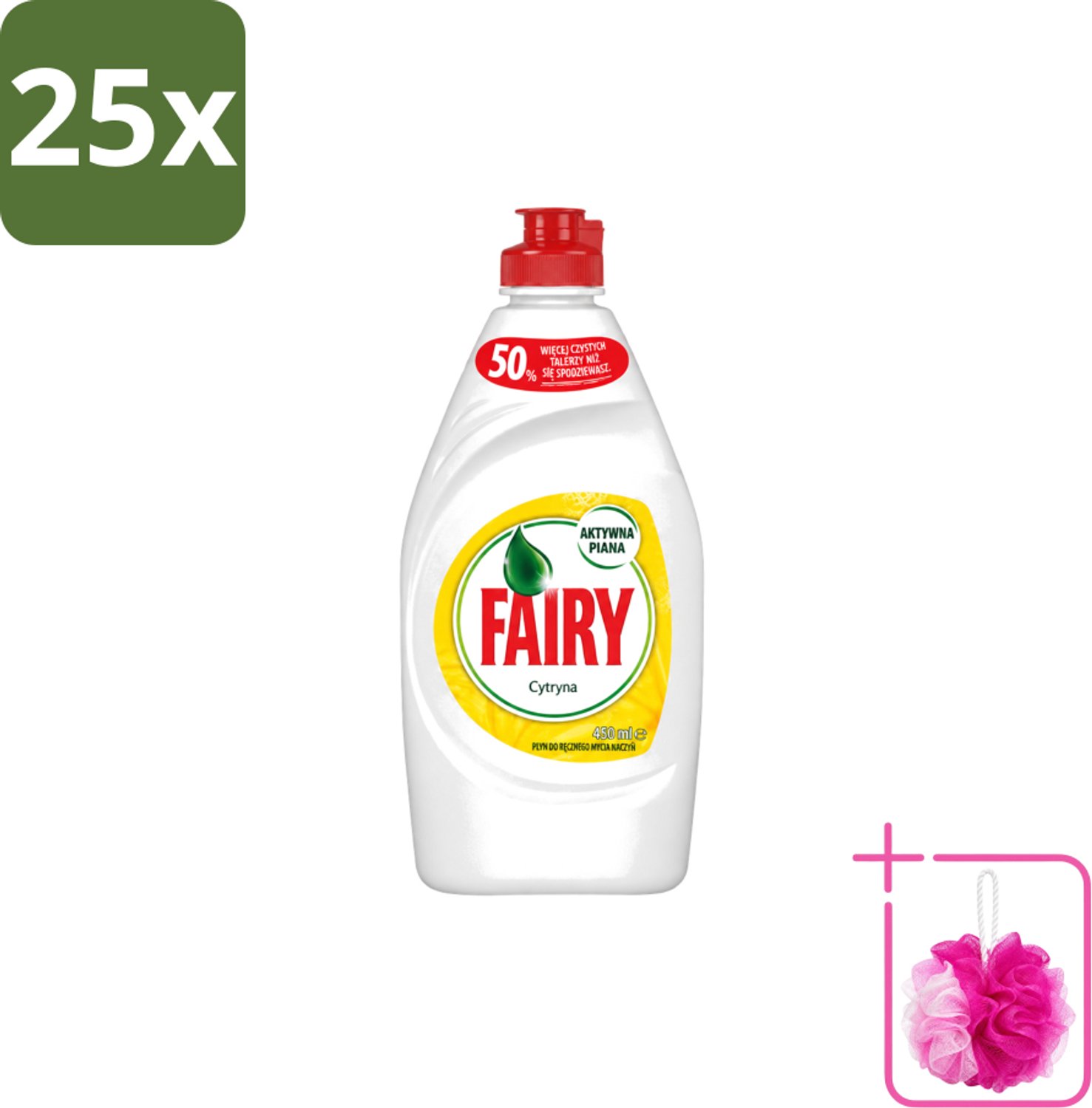 25 x Fairy – Afwasmiddel – Citroen – 450 ml - Bulkverpakking - Afwasmiddel citroen - Douchemop - Vaat reinigen