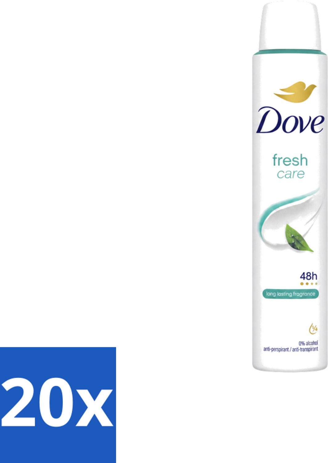 20 x Dove – Deodorant Spray – Fresh Care – 200 ml - Voordeelverpakking - 20 stuks