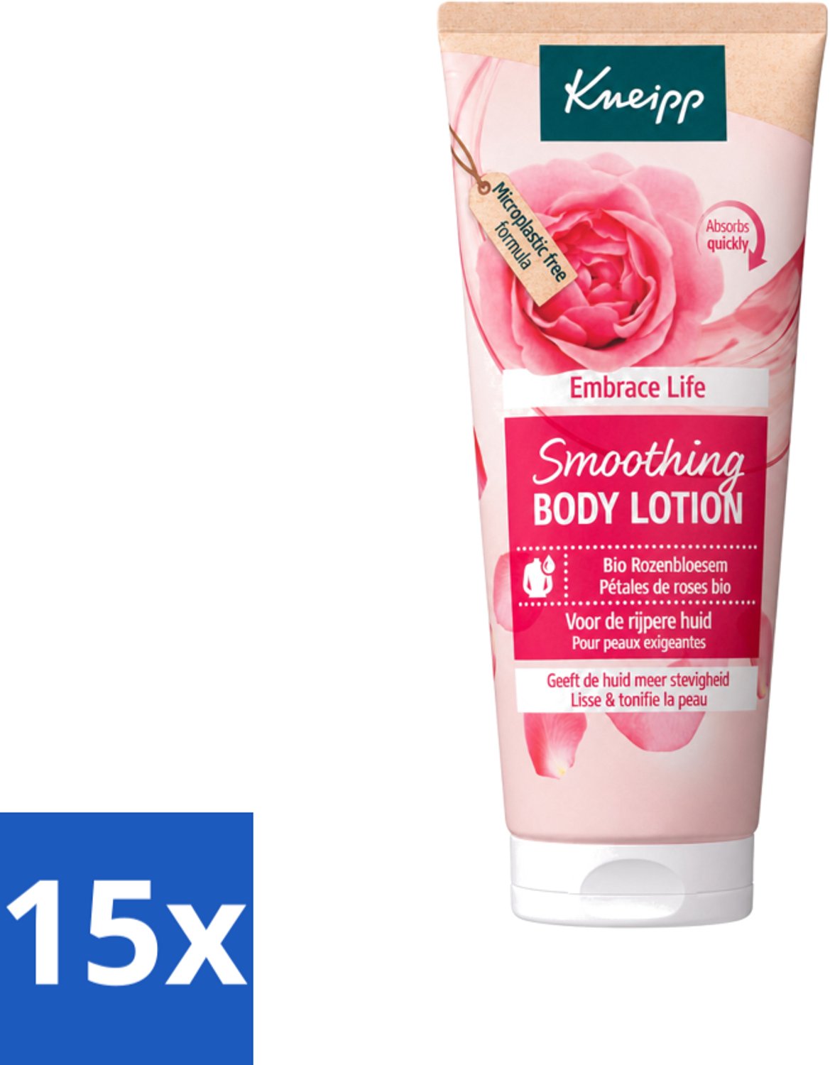 15 x Kneipp - Body lotion - Embrace Life - Anti‑Aging verzorging - 200 ml - Voordeelverpakking - 15 stuks