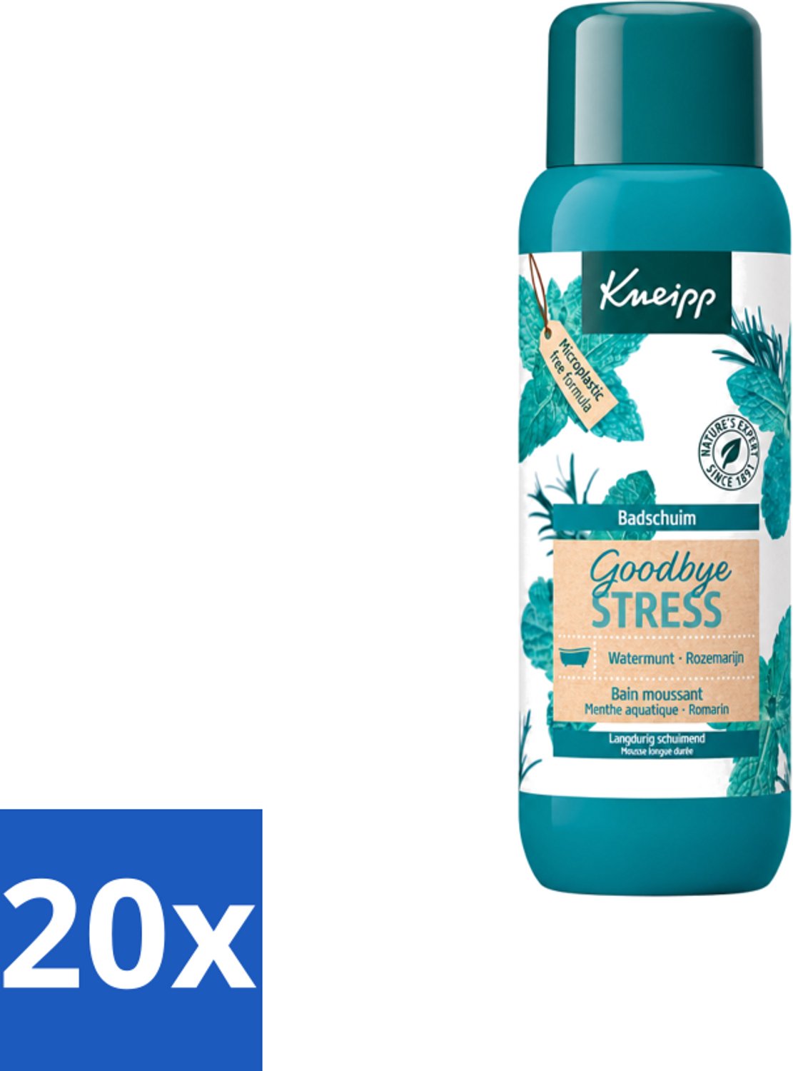 20 x Kneipp - Badschuim - Goodbye Stress - Watermunt & Rozemarijn - 400 ml - Voordeelverpakking - 20 stuks