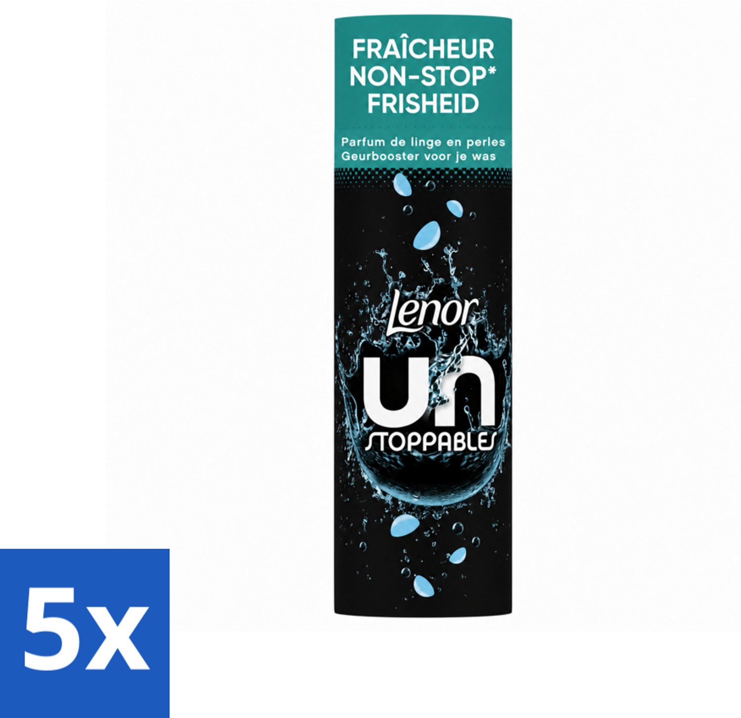 5 x Lenor Unstoppables - Geurbooster - Fris - Non-Stop Frisheid - 19 Wasbeurten - Voordeelverpakking - 5 stuks