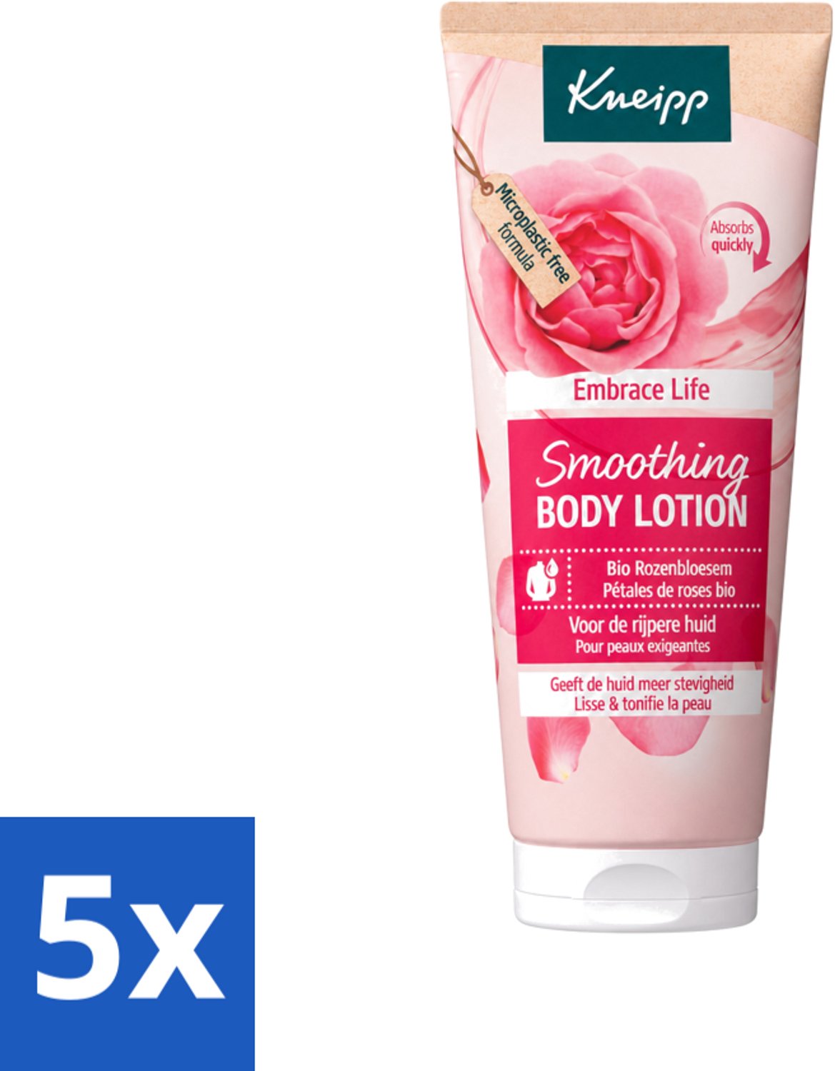 5 x Kneipp - Body lotion - Embrace Life - Anti‑Aging verzorging - 200 ml - Voordeelverpakking - 5 stuks
