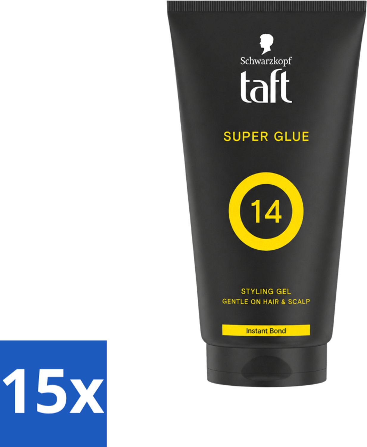 15 x Taft - Super Glue 14 - Styling Gel - Ultieme stevigheid - 150 ml - Voordeelverpakking - 15 stuks