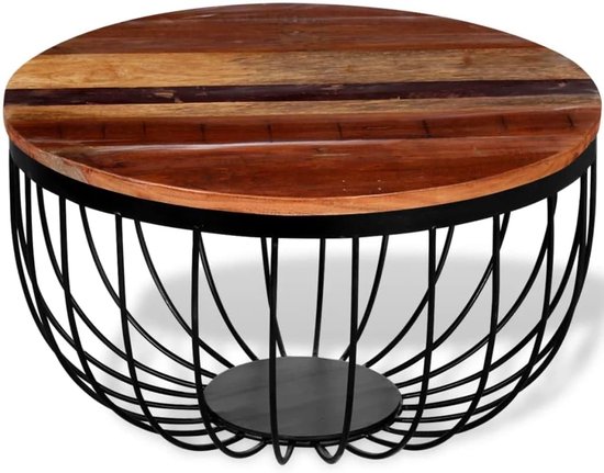 Massief hout, handgemaakt van hout met ijzeren frame, industriële stijl, vintage, 6 stuks — afbeelding 4