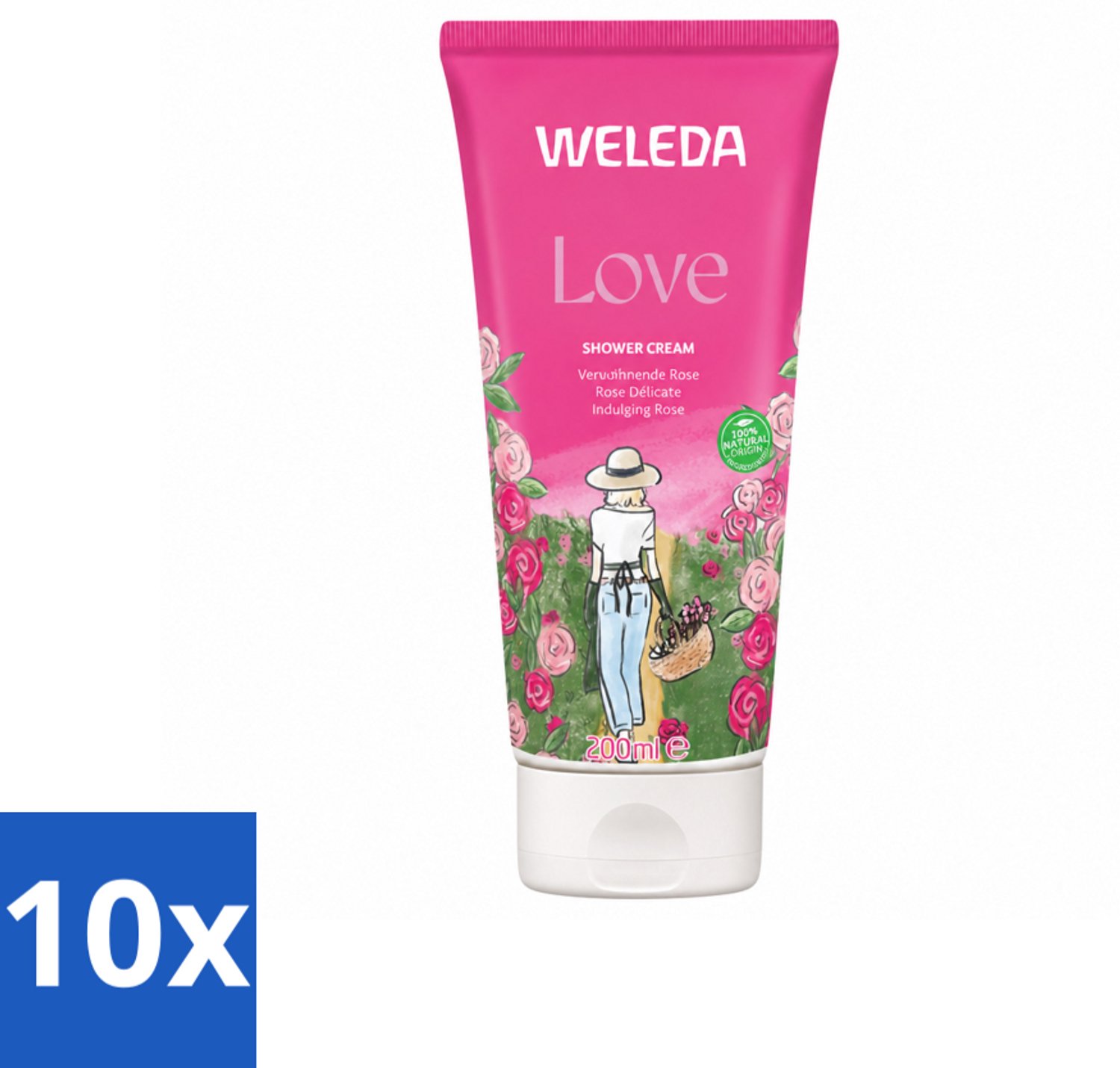 10 x WELEDA - Douchecrème Aroma Shower Love - 200 ml - Voordeelverpakking - 10 stuks