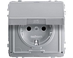 Stopcontact met klep - Wandcontactdoos - Veilig aansluiten - AQUADESIGN-bescherming - Aluminium