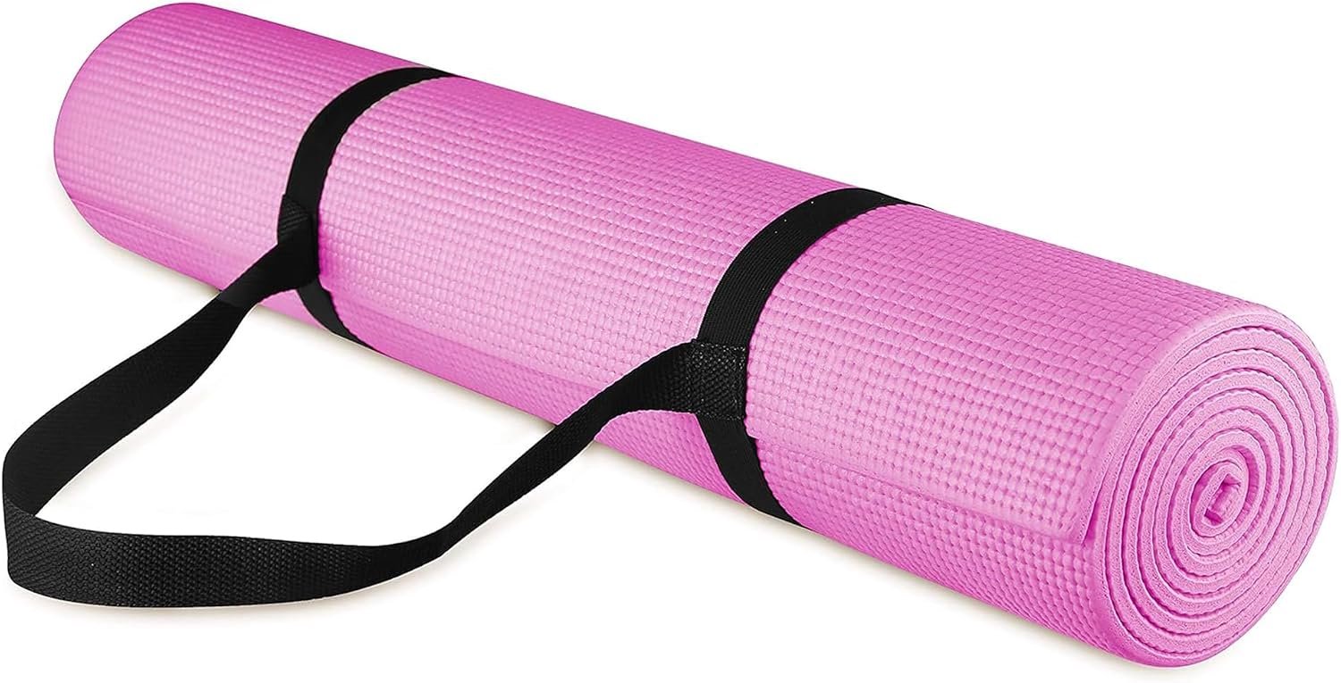1/4-inch (3,6 cm) hoge dichtheid anti-scheur oefening yogamat met draagriem met optionele yogablokken, meerdere kleuren