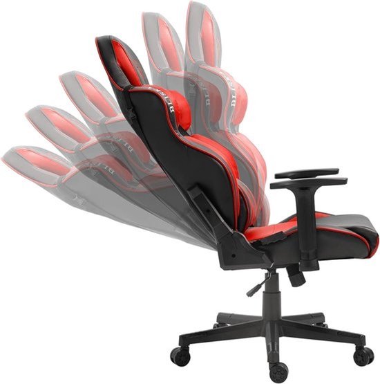 Gamingstoel - Racestoel - Comfortabel zitten - Verstelbare 2D-armleuningen - Max 120 kg - Zwart rood — afbeelding 3