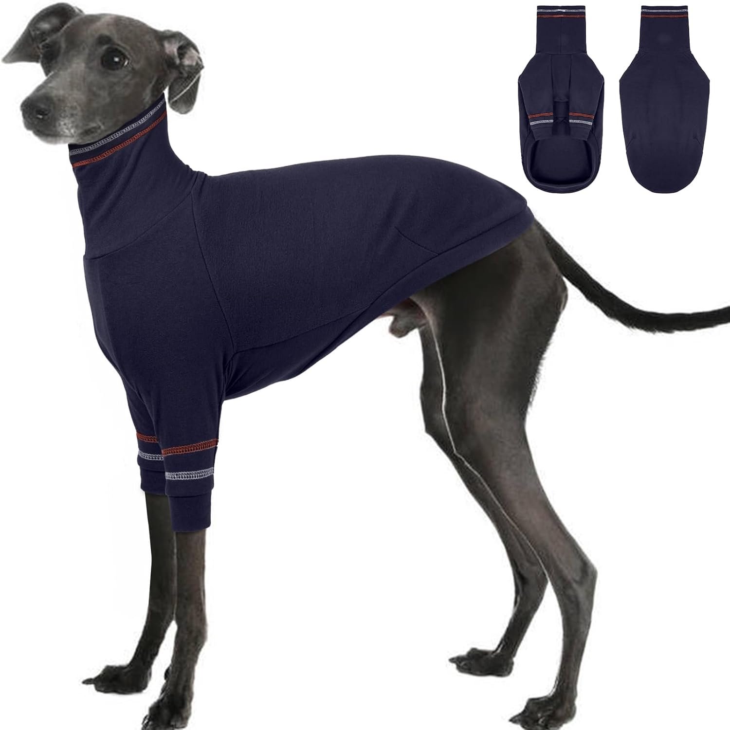Hondentrui, Italiaanse windhond jas voor middelgrote honden, Whippet trui rolkraag rekbaar gebreid sweatshirt, windhond thermische kleding pyjama windhond jumpsuit voor koud weer M