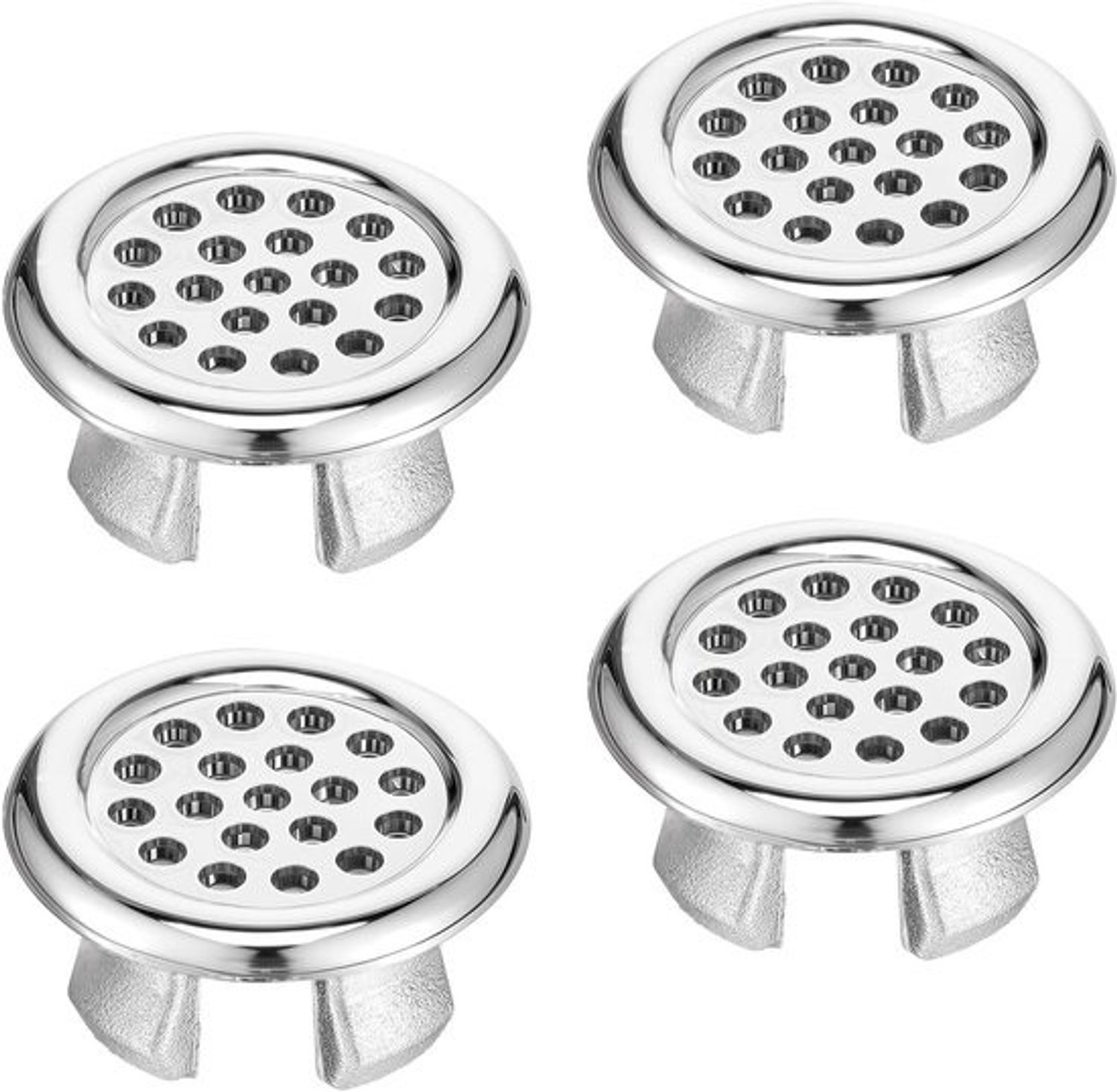Wastafeloverloopafdekking - Vervangende ringen - Voor keuken en badkamer - 4 stuks, 2 uitvoeringen - 33 mm diameter - Zilver wit