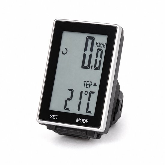 Dutch Standard draadloze fietscomputer - 16 functies - Snelheidsmeter en kilometerteller - Met achtergrondverlichting - Zwart/zilver — afbeelding 4
