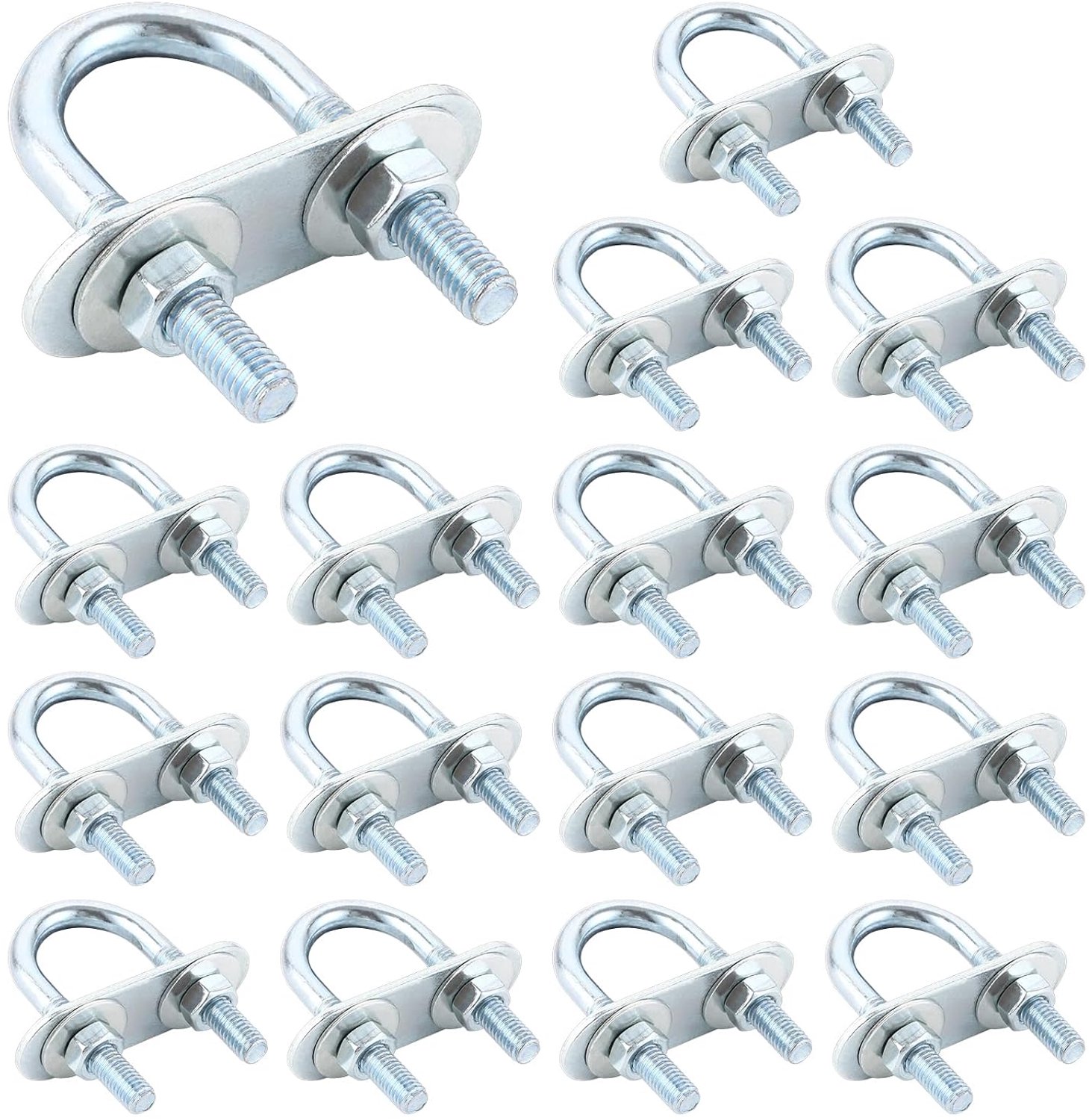 U-bouten beugelschroeven M6, U-beugel met schroefdraad m6, U-bouten voor autoreparaties, bootreparaties, aanhangers