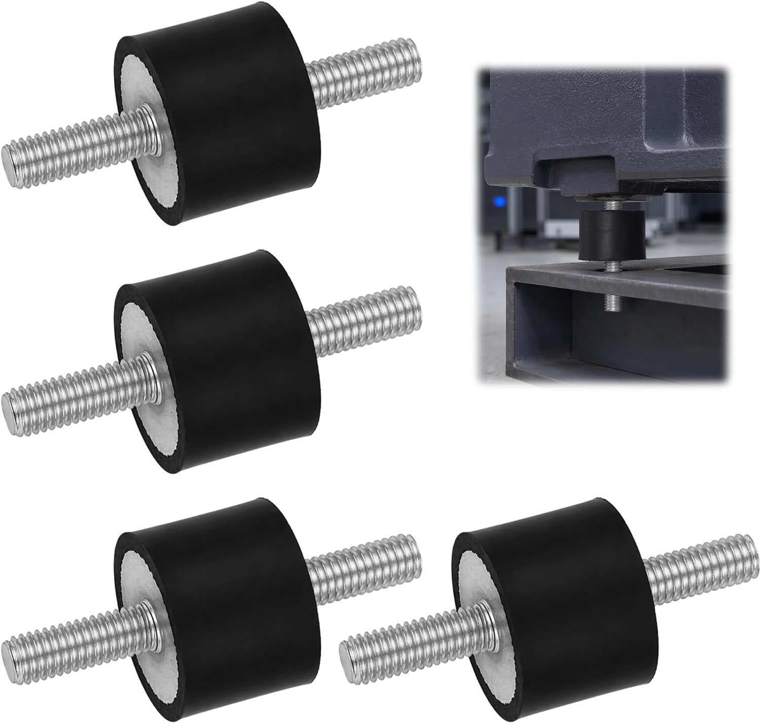 4 stuks rubberen buffers M8, anti-vibratie silentblock met M8 x 23