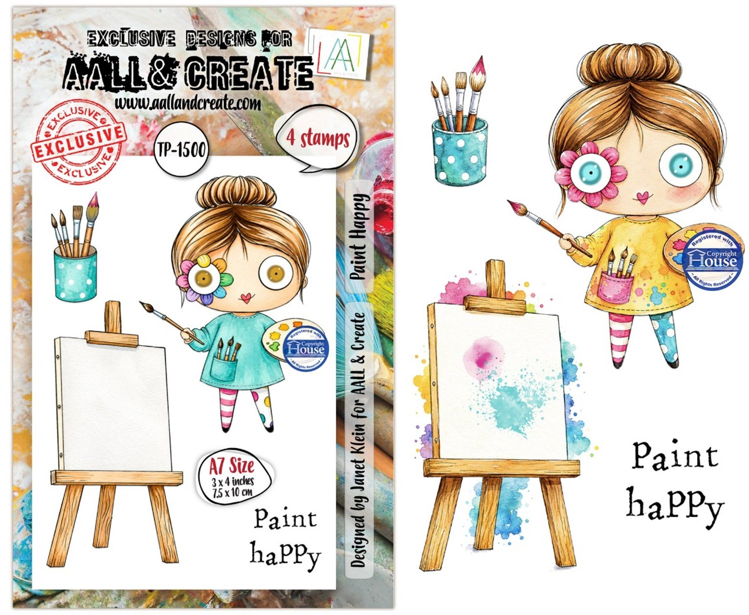 Aall & Create clearstamps A7 - Paint happy