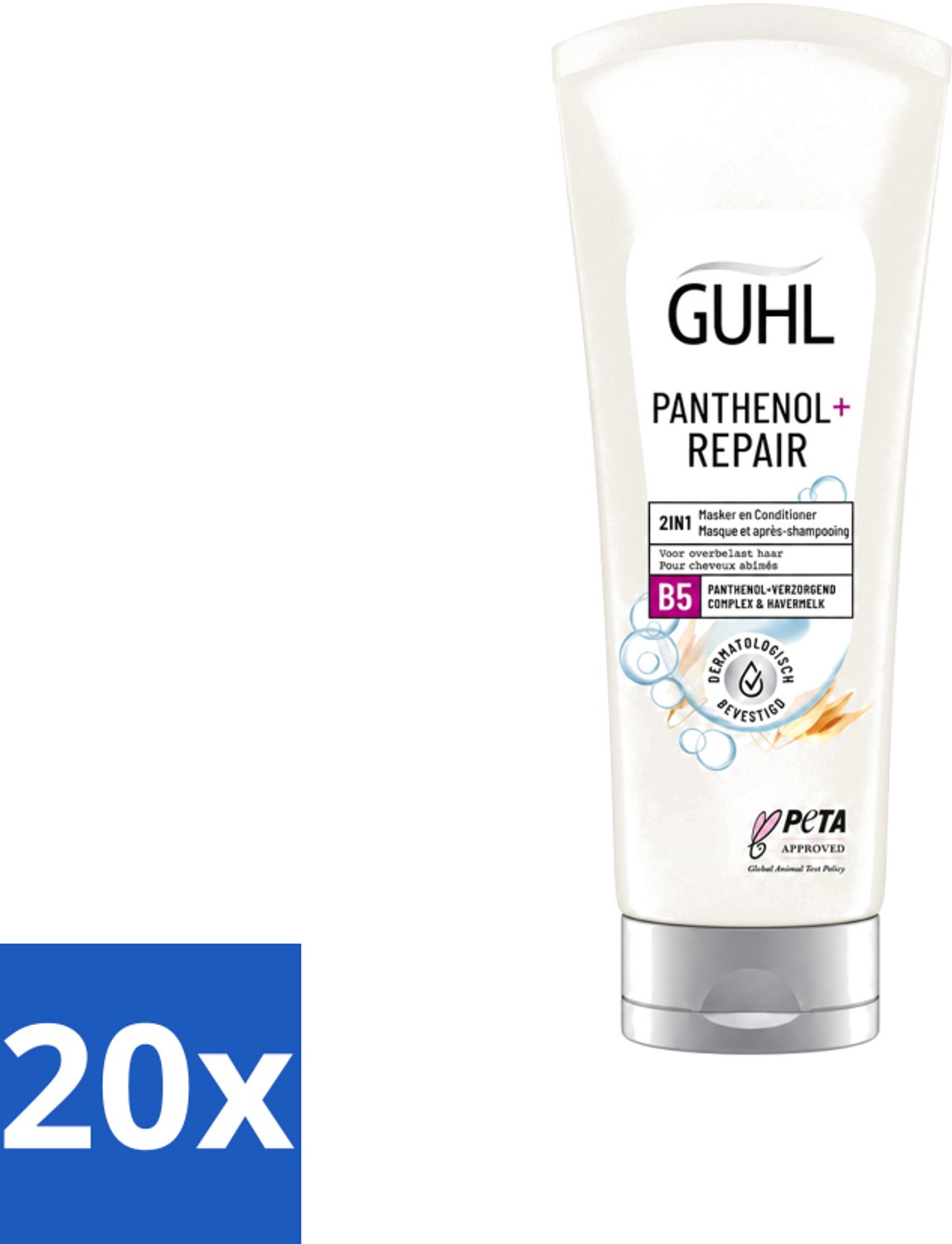 20 x Guhl – 2-in-1 Masker & Conditioner – Panthenol+Repair – 200 ml - Voordeelverpakking - 20 stuks