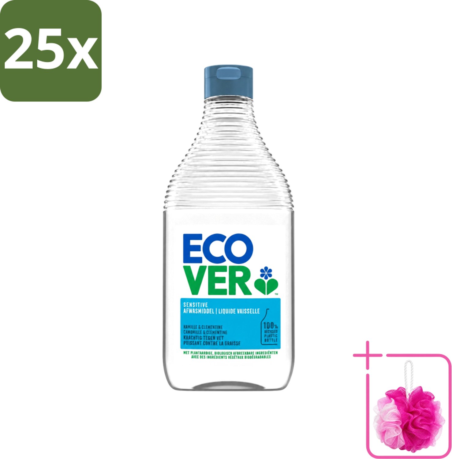 25 x Ecover - Afwasmiddel - Kamille & Clementine - 950 ml - Bulkverpakking - Afwasmiddel kamille en clementine - Douchemop - Plantaardig afwasmiddel